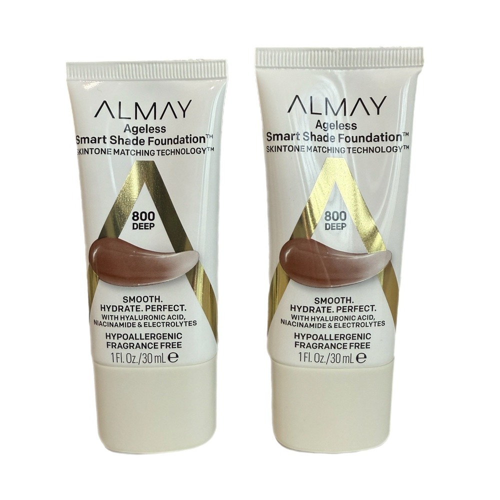 Almay‎ Ageless Smart Shade Foundation 800 Deep, Hypoallergenic-2 Pack Anti-Aging